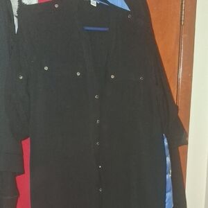Calvin Klein Classic Black Button-Down Blouse